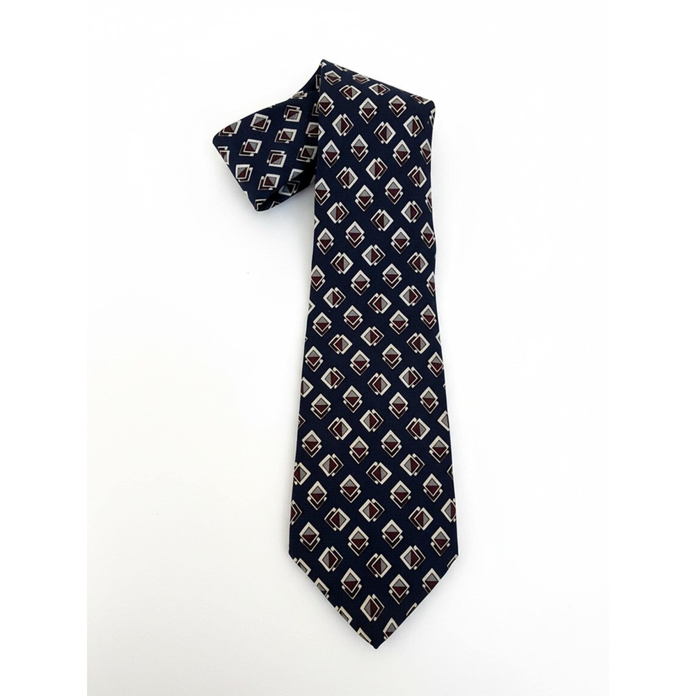 Vintage Satel's San Antonio Silk Tie | Navy Mid-Century Men's Necktie USA